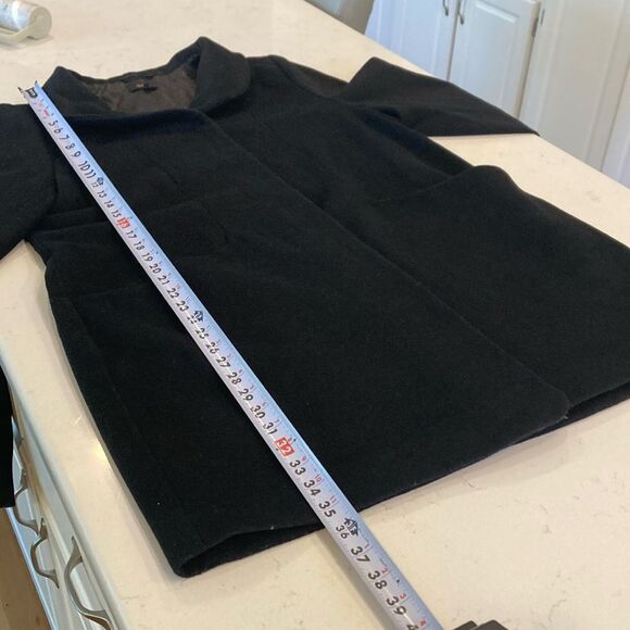 Quince Italian Wool Cocoon Coat Black Jacket Cardigan Size XL - Picture 8 of 13